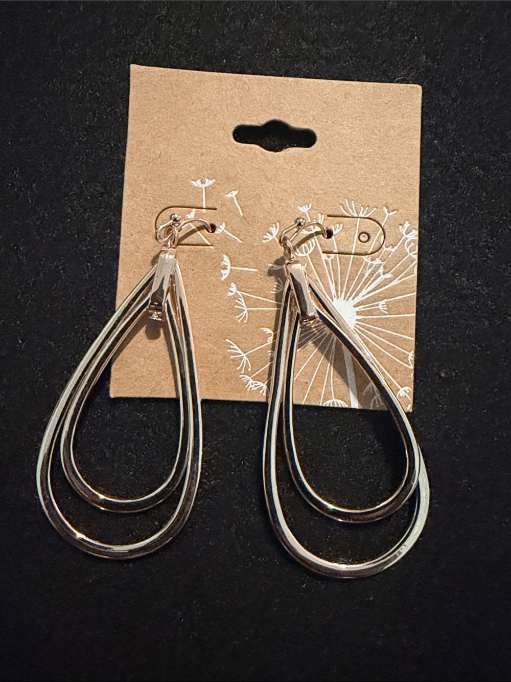 Silver Triple Teardrop Hoop Earrings - Women Jewelry